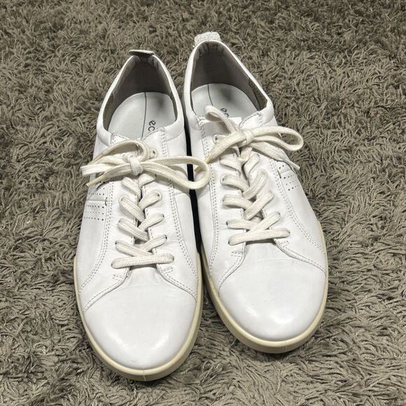 Ecco Collin 2.0 Shoes Mens 12 EU 46 Sneaker Casual White Leather Low Top Walking - Picture 2 of 9